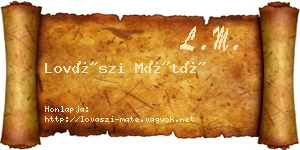 Lovászi Máté névjegykártya